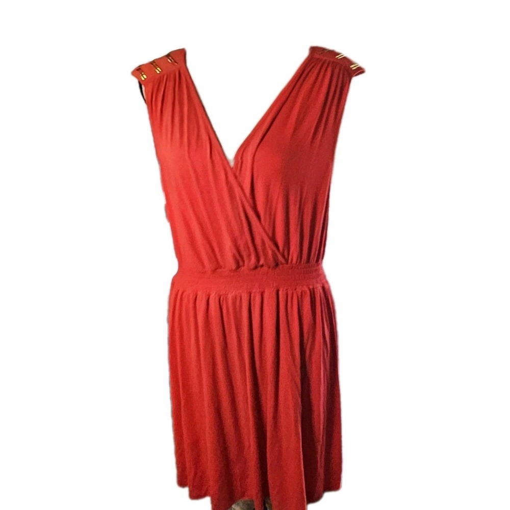 Kardashian Kollection Women's red Deep V-Neck Dress SZ L Casual Party Cocktail